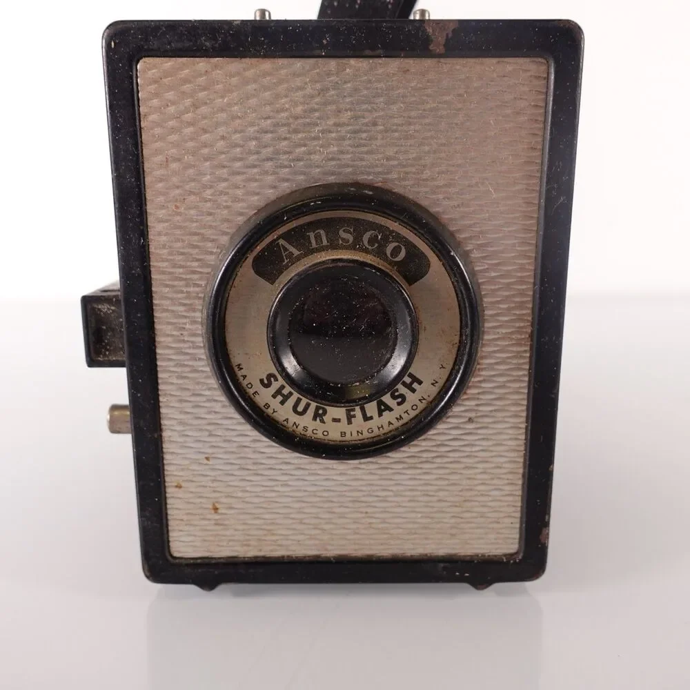 Vintage Ansco Shur-Flash Box Camera Binghamton NY Art Deco Style Not Tested